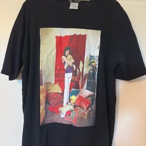 ZARA Black Graphic T-Shirt with Colorful Print